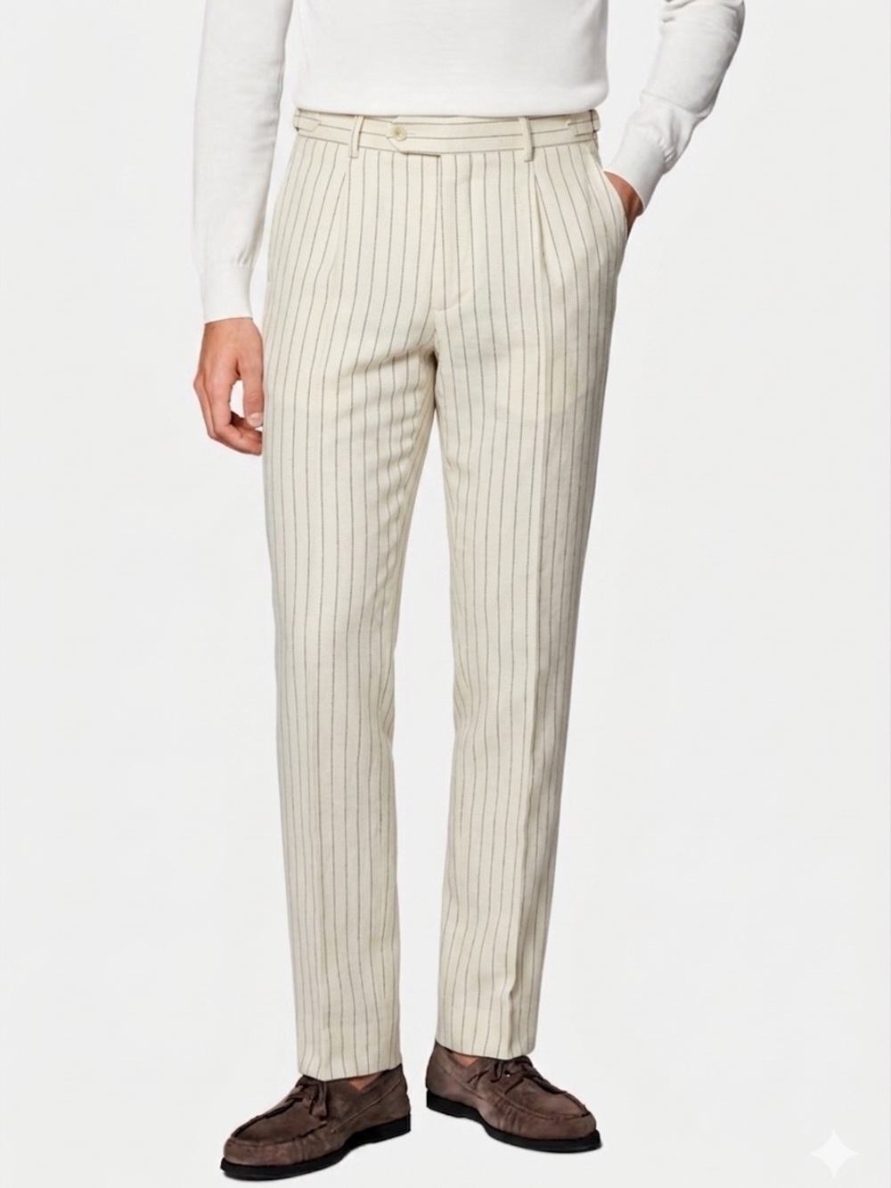 SUITSUPPLY Brescia Linen Blend Slim Fit Trousers Pants
